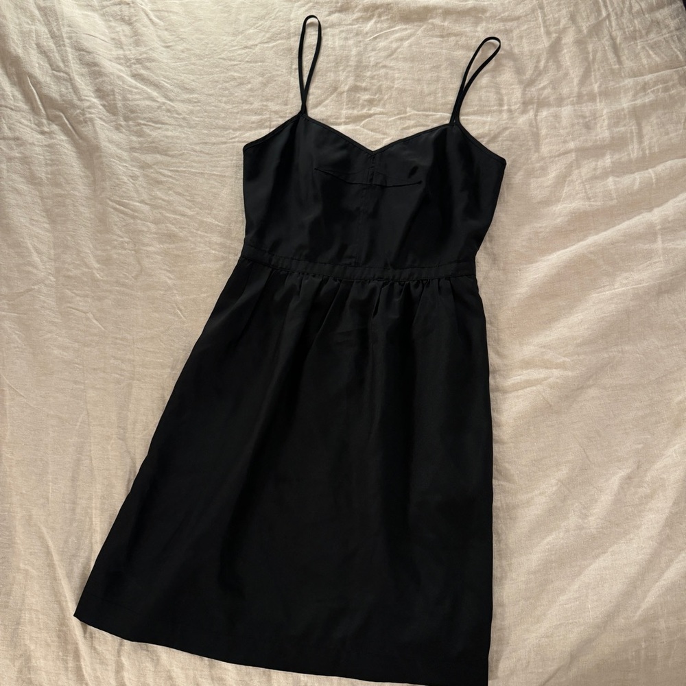 J. Crew V-Neck Black Dress with Pockets